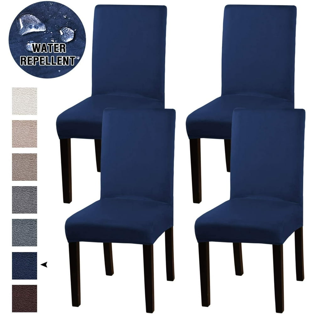 Suede Stretch Dining Chair Covers Set of 4 Chair Covers for Dining Room