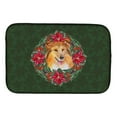 thumbnail image 1 of Carolines Treasures CK1586DDM Sheltie Poinsetta Wreath Dish Drying Mat, 1 of 4