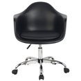 thumbnail image 4 of Hodedah Plastic Bucket Back Adjustable Swiveling Office/Desk Chair in Black, 4 of 7