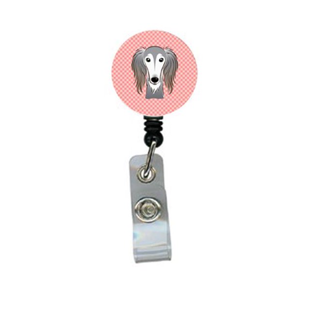 Damier Rose Saluki Badge Rétractable