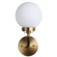 thumbnail image 6 of JONATHAN Y Caleb 6" 1-Light Contemporary Transitional Iron/Glass LED Vanity Light, Brass Gold/Black/White, 6 of 8