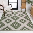 thumbnail image 2 of Moroccan Diamond Indoor Outdoor Area Rug 4X6 Green/Cream, 2 of 8