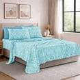 thumbnail image 3 of Lux Decor California King 6 Piece Bed Sheet Set - Paisley Printed Microfiber Sheets, Ultra Soft, Deep Pocket, Wrinkle-Free, Breathable, OEKO-TEX Certified - California King, Blue, 3 of 9