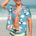 thumbnail image 7 of Kll Men'S Hawaiian Shirt Short Sleeve Button Down Beach Shirts-Panda Flying In The Sky, 7 of 7
