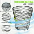 thumbnail image 3 of 10 Pack Wire Mesh Desk Metal Trash Can Wastebasket Recycling Black Trash Bins Garbage Container For Bedroom Offices School Kitchen Home Living Room Bathroom, 3 of 7