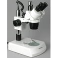 thumbnail image 2 of AmScope SW-2T24Z Trinocular Stereo Microscope, WH10x Eyepieces, 20X/40X/80X Magnification, 2X/4X Objective, Upper and Lower Halogen Lighting, Pillar Stand, 110V-120V, Includes 2.0x Barlow Lens, 2 of 5