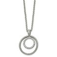 thumbnail image 3 of Chisel Stainless Steel Antiqued Polished & Textured w/CZ Circle 18in Necklace, 3 of 5