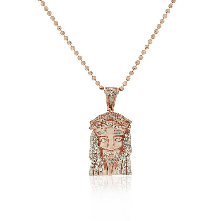 Rose gold hot sale jesus pendant