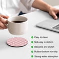 thumbnail image 3 of Pink Morocco Coasters Set of 6, Absorbent Coasters for Drinks, Middle Century Abstract Geometric Plaid Coaster for Desk Coffee Table Protection, Home Decor House Warming Gifts 4", 3 of 8