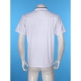 thumbnail image 4 of Doomiva Mens Cross-Over Collar Button Chef Coat Tops Cook Shirt Restaurant Canteen Hotel Chef Work Uniform White 3XL, 4 of 7