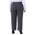 thumbnail image 3 of Conjuntos de trabajo de oficina para mujeres de tallas grandes Agnes Orinda, pantalones de negocios casuales de cintura alta y rectos con bolsillo 3X en gris, 3 of 6
