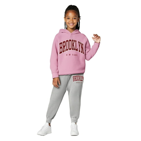 Tracksuit Athletic Sweatsuits Sets 2 Piece Long Sleeve Printed Pullover Hoodie Jogger Set Fall Clothes 3-4 Years Girls Clothes Boys Girls Fashion