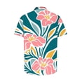 thumbnail image 5 of ALLLIST Summer Tops for Men Collared Short Sleeve White Floral Button T-Shirts Casual Printed Graphic Classic Tee for Men, 5 of 5
