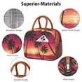 thumbnail image 4 of Sac à Lunch de Plage Hawaiian Sunset – Palmiers Tropicaux et Design Boho Vibrant, Sac Isotherme Réutilisable pour l'Extérieur, 4 of 6