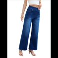 thumbnail image 3 of Pantalones Vaqueros Anchos de Talla Grande para Mujer, Cintura Alta, Adelgazantes, con Múltiples Bolsillos, Rectos, Holgados e Informales. Azul Oscuro XS, 3 of 10