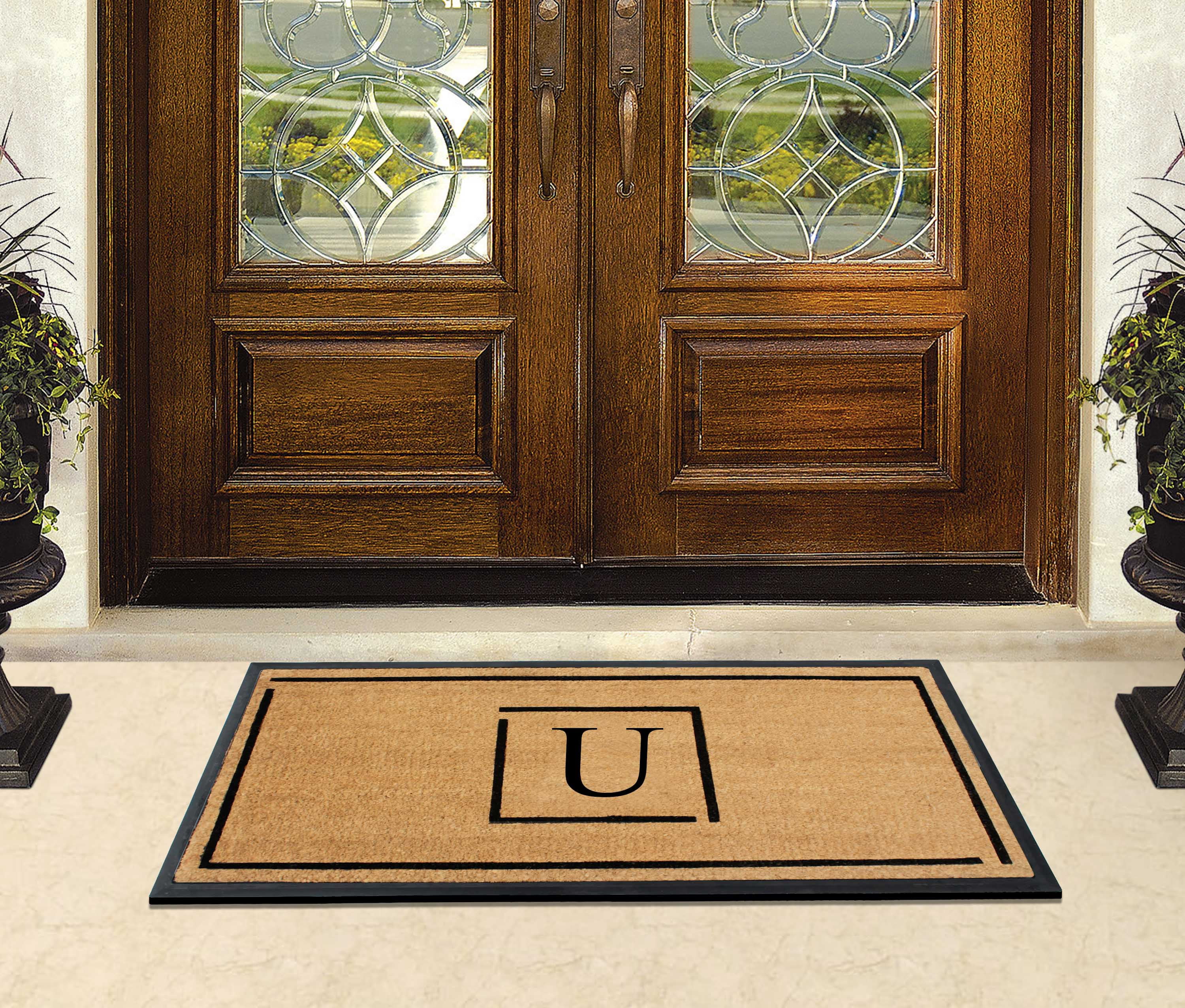 A1 Home Collections Hand-Crafted Rubber Coir Doormat Double/Single Door Mat for Outdoor 24x48 inch