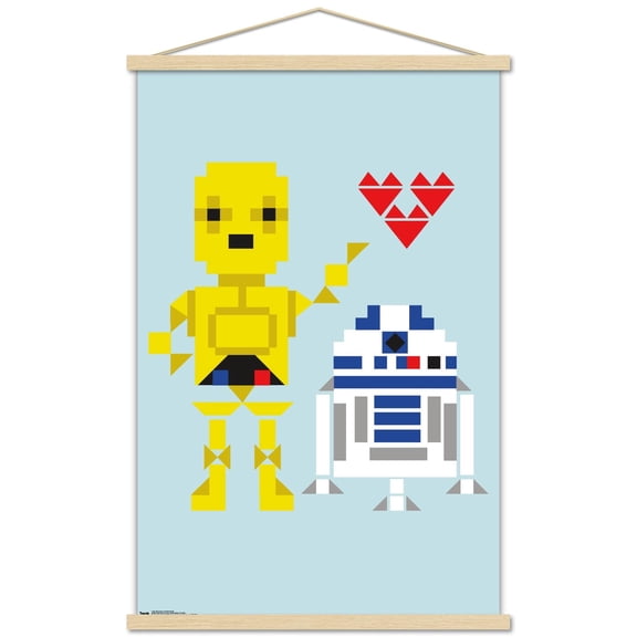 Star Wars: Saga - Droids Hearts Wall Poster with Wooden Magnetic Frame, 22.375" x 34"