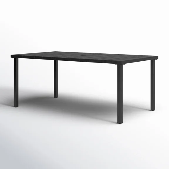 EVERITE All Steel Outdoor Dining Table with Umbrella Hole