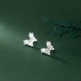thumbnail image 4 of K-KED 925 Sterling Solid Silver Crystal Zircon Butterfly Plain Stud Earrings / Studs-Silver, 4 of 6