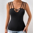thumbnail image 4 of Jowamay Criss Cross Tank Tops for Women V Neck Sexy Sleeveless Slim Fitted Tank Tops Summer Casual Shirts for Travel, 4 of 9