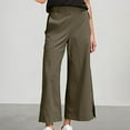 thumbnail image 2 of Olyvenn Linen Pants Women,High Waisted Palazzo Pants for Women Plus Size Dressy Casual Trousers Beach Vacation Office Work Army Green L, 2 of 8