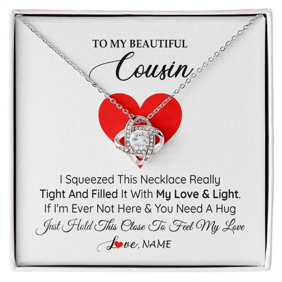 To My Cousin Necklace from Family I Squeezed This Necklace Cousin Birthday Graduation Christmas Customized Gift Box Message Card