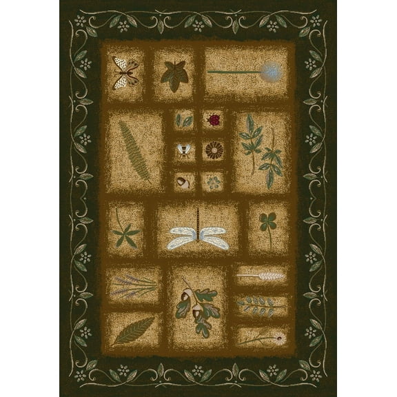 Milliken Signature Area Rug MEADOW OLIVE Meadow Olive Summer Dragonfly 10' 9" x 13' 2" Rectangle
