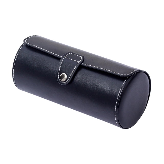 Bolsa de viaje triple para reloj de pulsera para 3 relojes para joyero de tienda de relojes Negro jinwen Organizador de almacenamiento de relojes