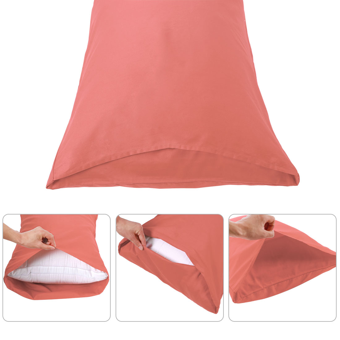 Unique Bargains 300TC Cotton Body Pillow Cover Case, 20" x 48"