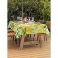 thumbnail image 3 of Outdoor Tablecloth with Umbrella Hole for Patio/Picnic/Party/Camping, Watercolor Lemon Filling Waterproof Table Cloth Rectangle Table Cover Washable, Summer Botanical Leaves Yellow Green (60"x 120"), 3 of 8