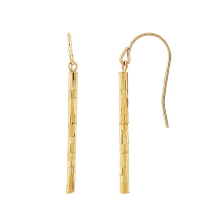 Brilliance Fine Jewelry 10K Yellow Gold Textured Stick Dangle Earrings