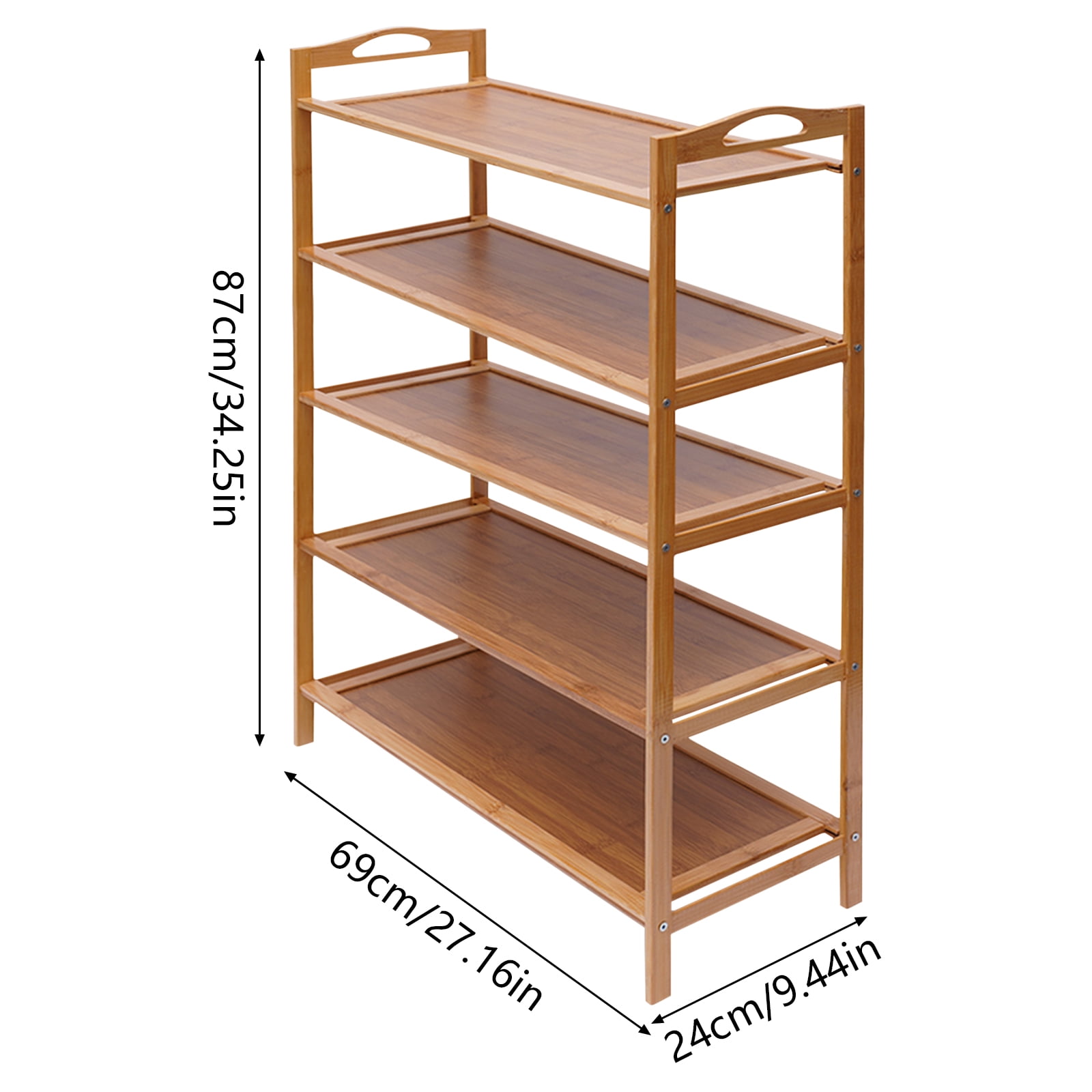 UDEAR Bamboo Shoe Rack 5-tier Shoe Storage Organizer Entryway Shoe Shelf 