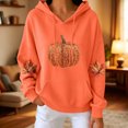 thumbnail image 6 of FchengtaiS Fall Pumpkin Printed Hoodies for Women Long Sleeve Fleece Sweatshirt Halloween Thanksgiving Pullovers Tops, 6 of 6
