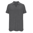 thumbnail image 5 of DORKASM Plus Size Collared Polo Shirts Summer Short Sleeve V Neck Business Tops for Women Gray M, 5 of 6