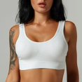 thumbnail image 4 of Womens Sports Bras 2-Pack Sexy Bra Without Steel Ring U-shaped With Breast Pad Everyday Underwear Sport Bras for Women White M, 4 of 8