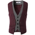 thumbnail image 3 of H2H Mens Dress Casual Slim Fit Business Suit Layered Dress vest (CMOV01), 3 of 6