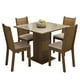 thumbnail image 1 of Juego de Comedor Mesa con Tablero de Cristal 4 Sillas Marrón/Crema/Sintético Beige Perla Madesa, 1 of 10
