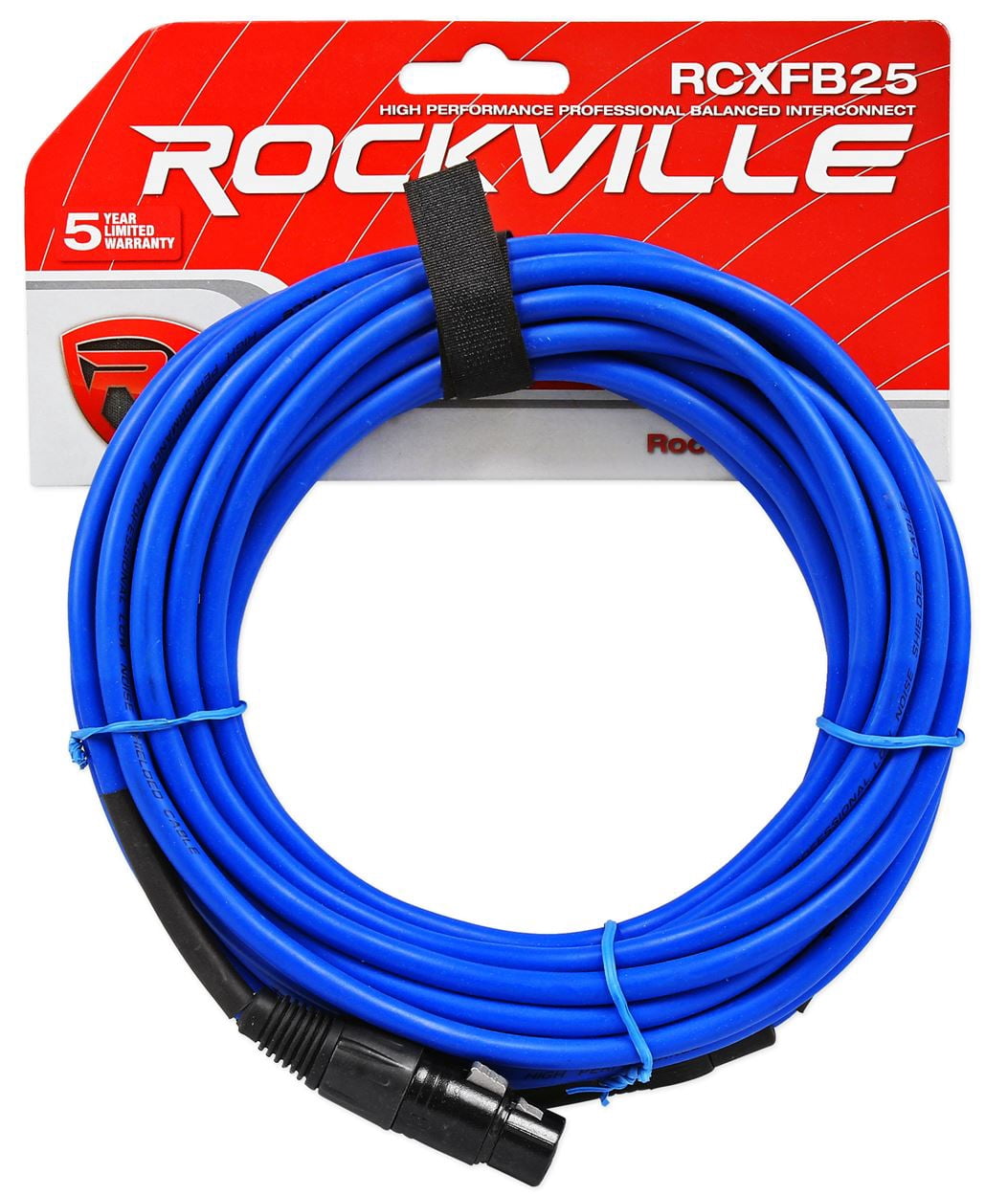 Red and Blue Rockville 25' Female Rean XLR to 1/4'' TRS Balanced Cables OFC
