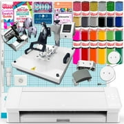 Silhouette White Cameo 4 w/ 8-in-1 White 15" x 15" Heat Press Bundle