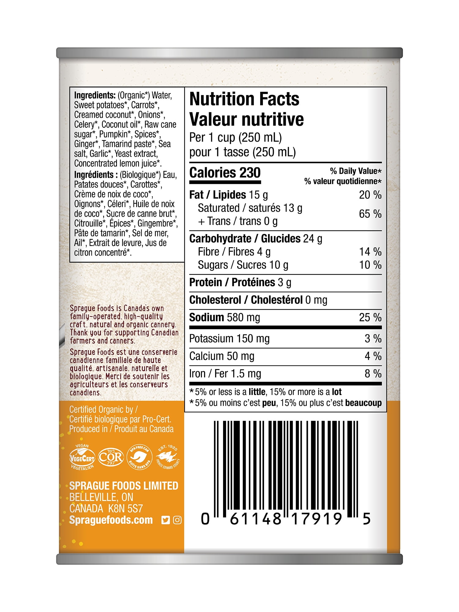 Sprague Organic Coconut Curry Soup