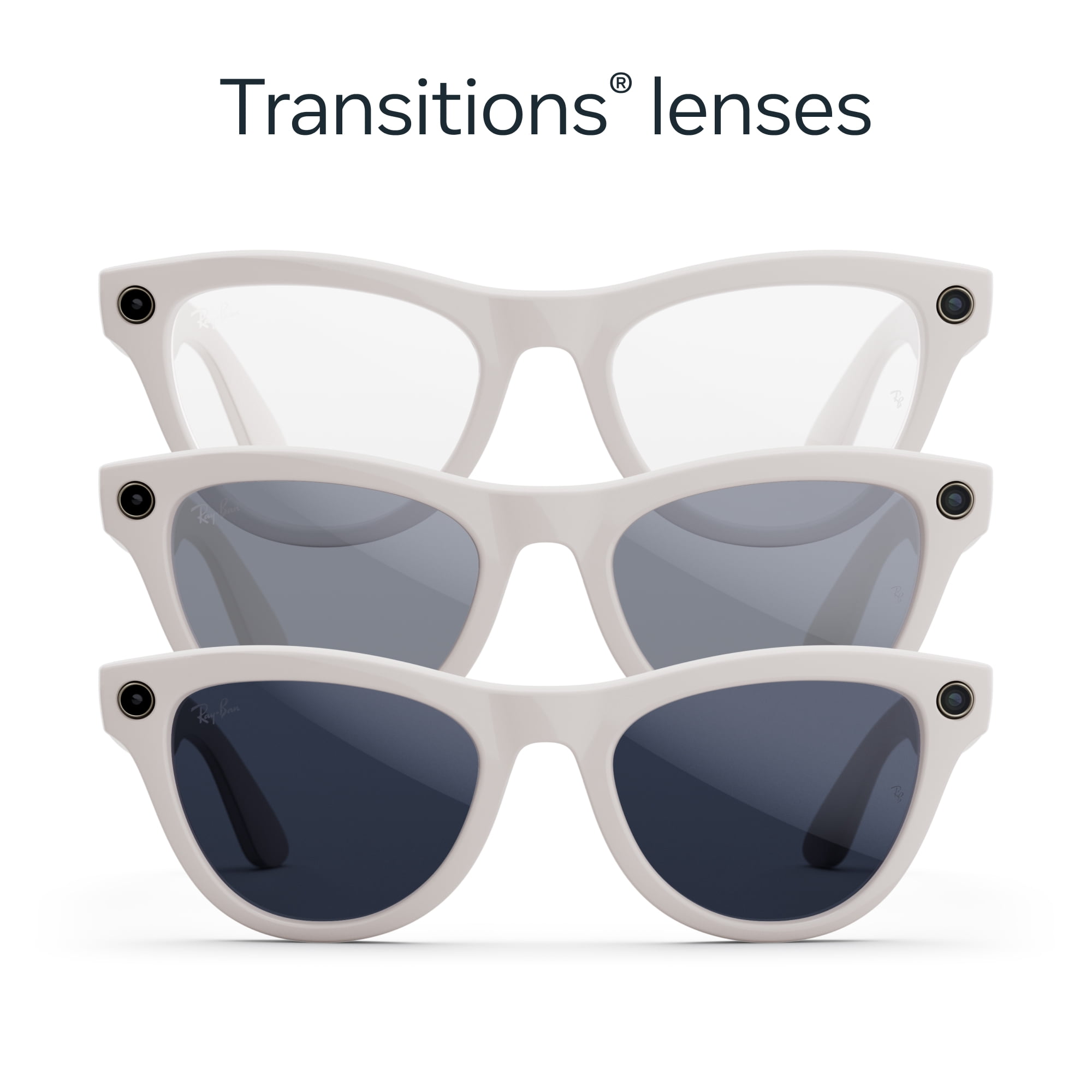Shiny Chalky Grey, Transition Sapphire Lenses