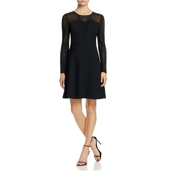 Finity Womens Lace Panel A-Line Dress