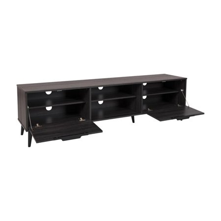 CorLiving - Cole Collection TV Stand with Cabinets for Most TVs up to 85" - Dark Gray