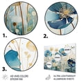 thumbnail image 3 of Designart "Blue Botanical flow III" Abstract Botanicals Metal Wall Art, 3 of 5