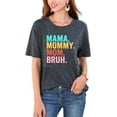 thumbnail image 3 of YI XIANG RAN Mama Shirts for Women Mama Mommy Mom Bruh Shirt Funny Mom Shirt Tee Tops, 3 of 5