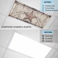 thumbnail image 4 of 4 Pack Country Star Fluorescent Light Covers for Ceiling Lights Retro Rust Yellow Star Beige Farmhouse Door Magnetic Ceiling Light Covers Overhead Light Filters for Office Classroom Home, 4 of 9