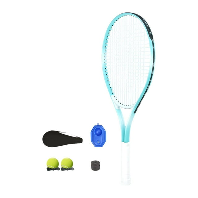 jinwen Tennis Racket Set Gift with Tennis Balls for Garden Backyard Blue