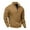 Brown, variant on Free Shipping Men's Long Sleeve Fleece Shirts Quarter Zip Stand Collar Sweatshirts Fall Winter Casual Loose Trendy Pullover Tops