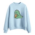 thumbnail image 1 of IROINID Rabais Womens Winter Clothes Chandails à Capuche Winter Chemises Aguichant Col Rond Manches Longues Hauts Imprimés Blouse Régulière, Bleu Clair, 1 of 3