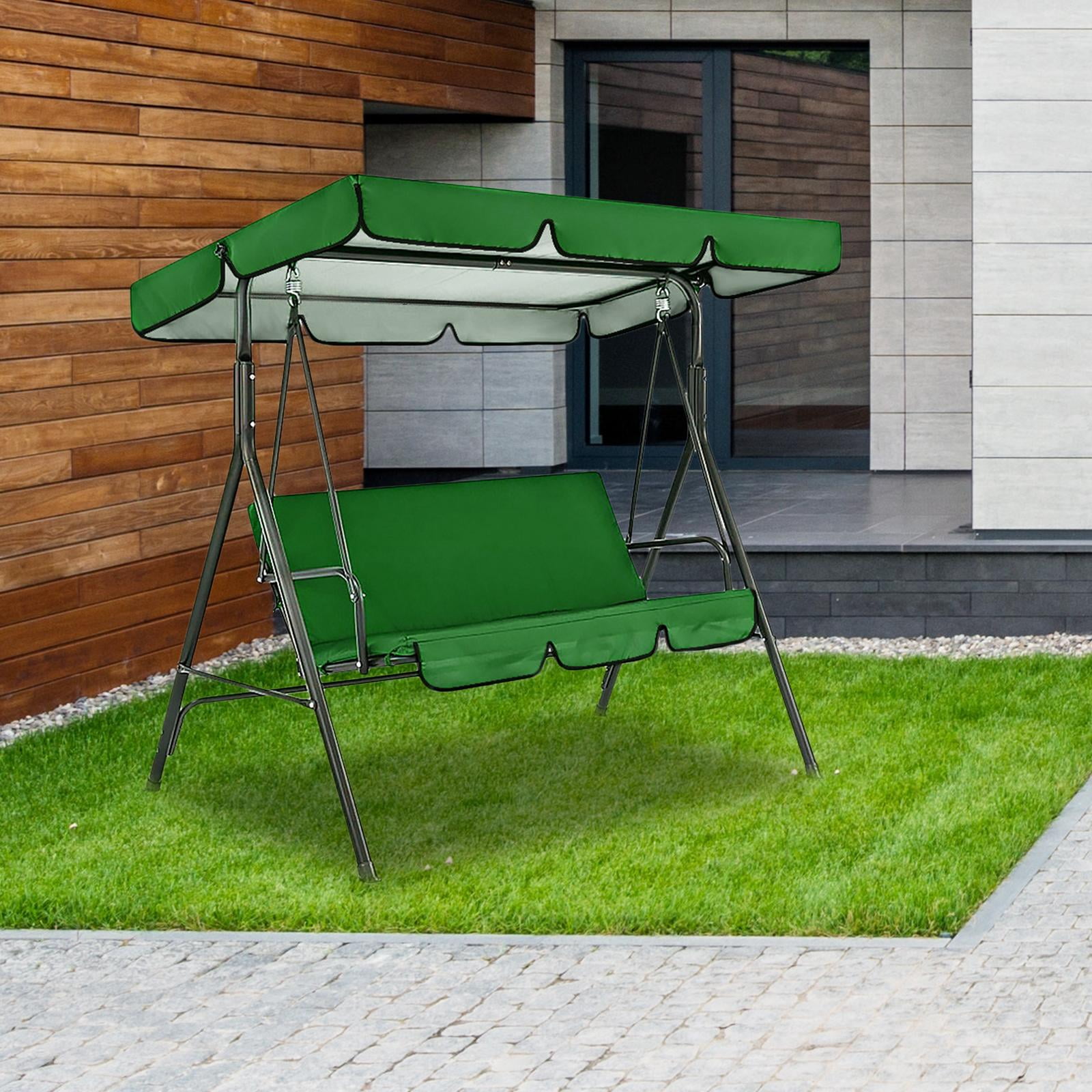 Patio Swing Canopy Replacement 3 Seater Garden Swing Seat Canopy Cover for Indoor Outdoor Canopy Furniture Dark Green